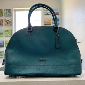 Coach Metallic Sierra Satchel Dark Teal